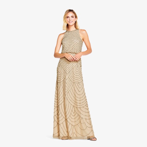 Art Deco Cocktail Dress With Halter Neck Cocktail Dress 90s Halter Neck  Dress 90s Prom Dress